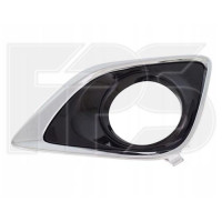 Решітка бампера права Toyota Venza 13-15 з отвором, чорна / хром (Тайвань)