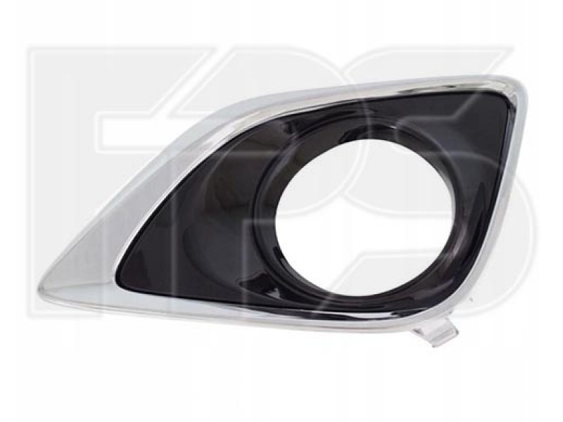 Решітка бампера ліва Toyota Venza 13-15 з отвором, чорна / хром (Тайвань)