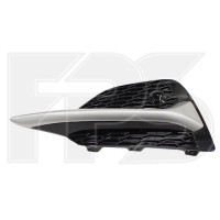 Решітка переднього бампера ліва Nissan Qashqai 17- з сірим молдигом (Тайвань)