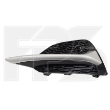 Решітка переднього бампера ліва Nissan Qashqai 17- з сірим молдигом (Тайвань)