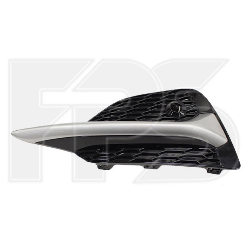 Решітка переднього бампера ліва Nissan Qashqai 17- з сірим молдигом (Тайвань)