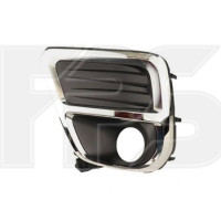 Решітка переднього бампера ліва Subaru Forester SK 19- Limited, з отвором, чорний мат / хром (Тайвань)