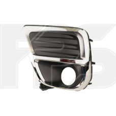 Решітка переднього бампера ліва Subaru Forester SK 19- Limited, з отвором, чорний мат / хром (Тайвань)