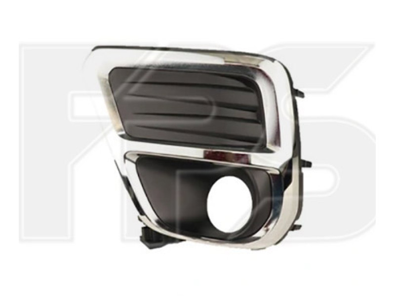 Решітка переднього бампера ліва Subaru Forester SK 19- Limited, з отвором, чорний мат / хром (Тайвань)