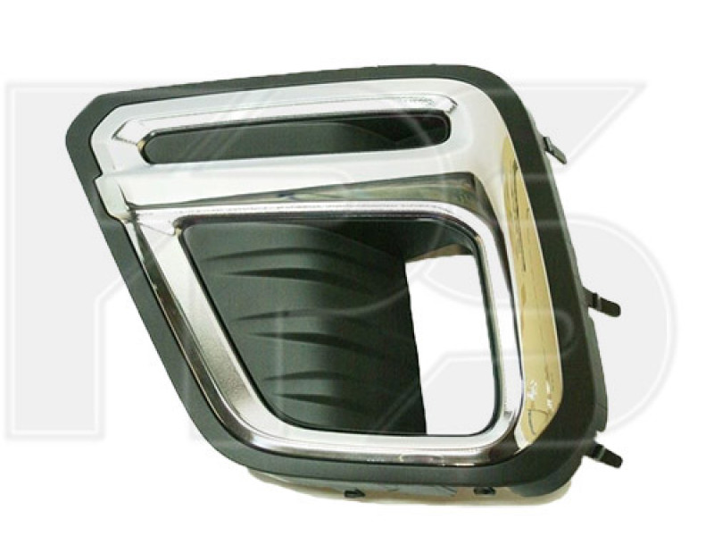 Решітка переднього бампера ліва Subaru Forester SK 19- Sport, з отвором, чорний мат / хром (Тайвань)