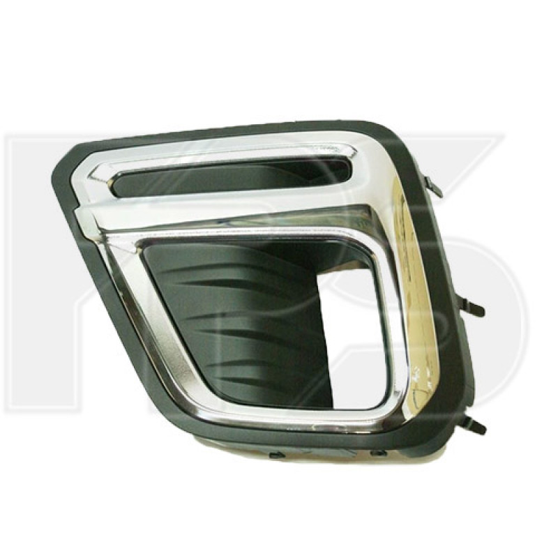 Решітка переднього бампера права Subaru Forester SK 19- Sport, з отвором, чорний мат / хром (Тайвань)