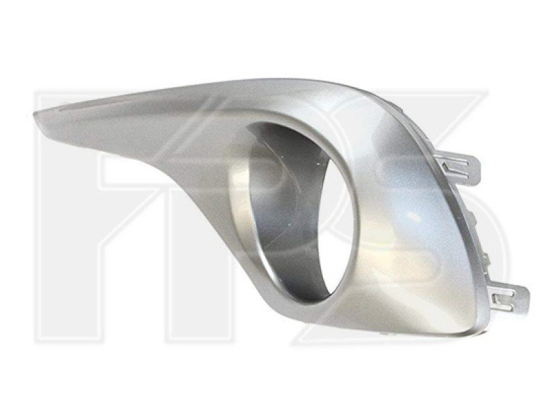 Решітка переднього бампера права Toyota Highlander 10-13 (Тайвань) сірий металік, з отвором