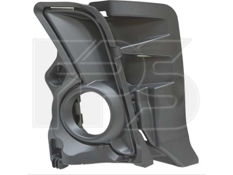 Решітка переднього бампера ліва Toyota Highlander 16-19 (Тайвань) з отвором, чорна текстура