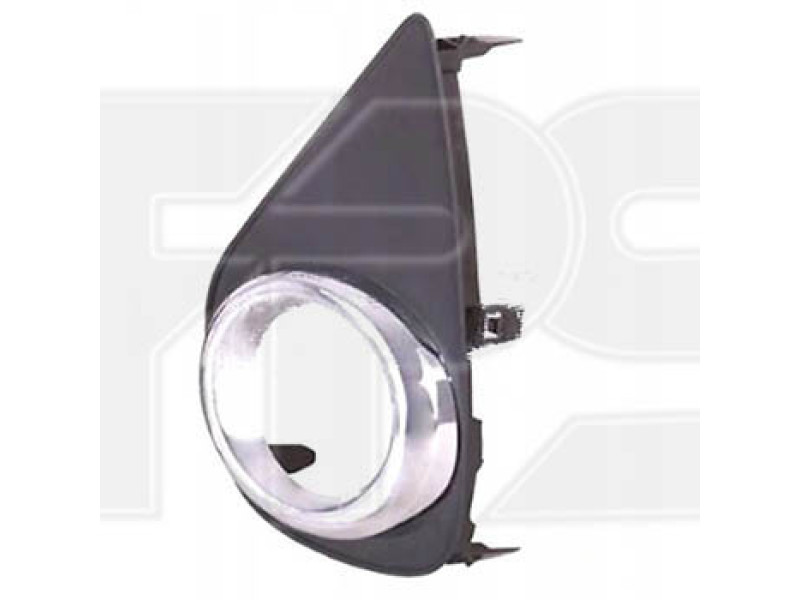 Решітка переднього бампера ліва Toyota Yaris 14-17 з отвором хром (Тайвань)