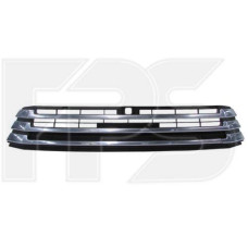 Решітка переднього бампера Toyota Highlander 16-19 (Тайвань) чорна / хром, з отв. під камеру