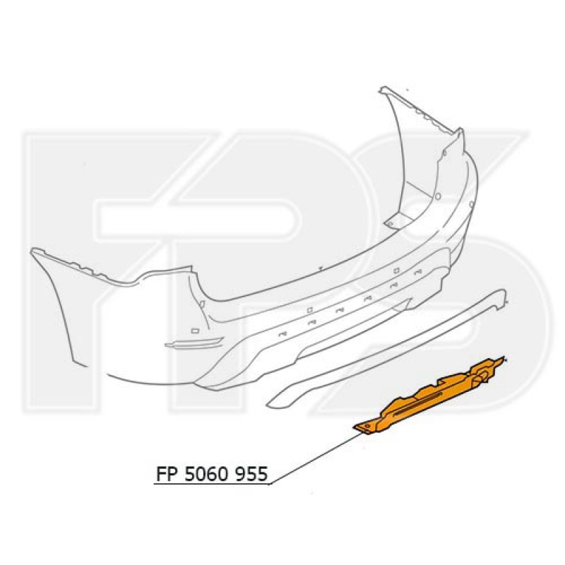 Спойлер заднього бампера Nissan Pathfinder R52 17- чорний (Тайвань)