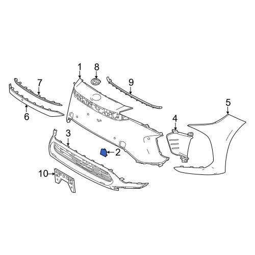 Заглушка гака переднього бампера права Toyota BZ4X 2022- FPS 53285-0R912, 53285-42937