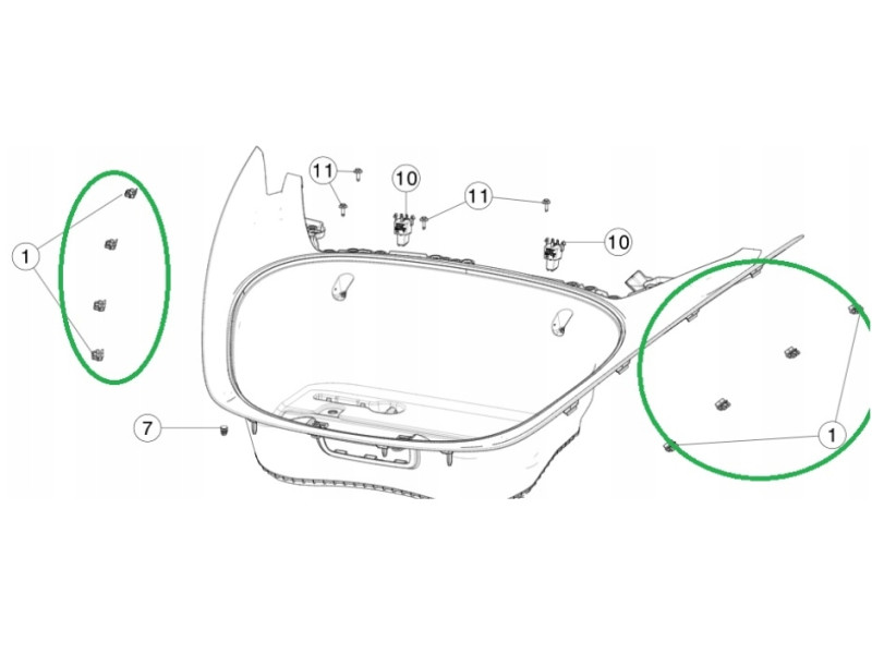 Кліпса кріплення обшивки переднього багажника Tesla Model 3 2017-2023 FPS 147287200C