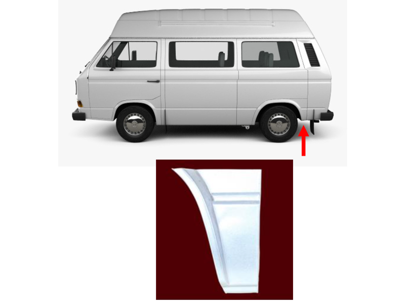 Ремчастина заднього крила ліва VW Transporter T3 80-91 (Klokkerholm)