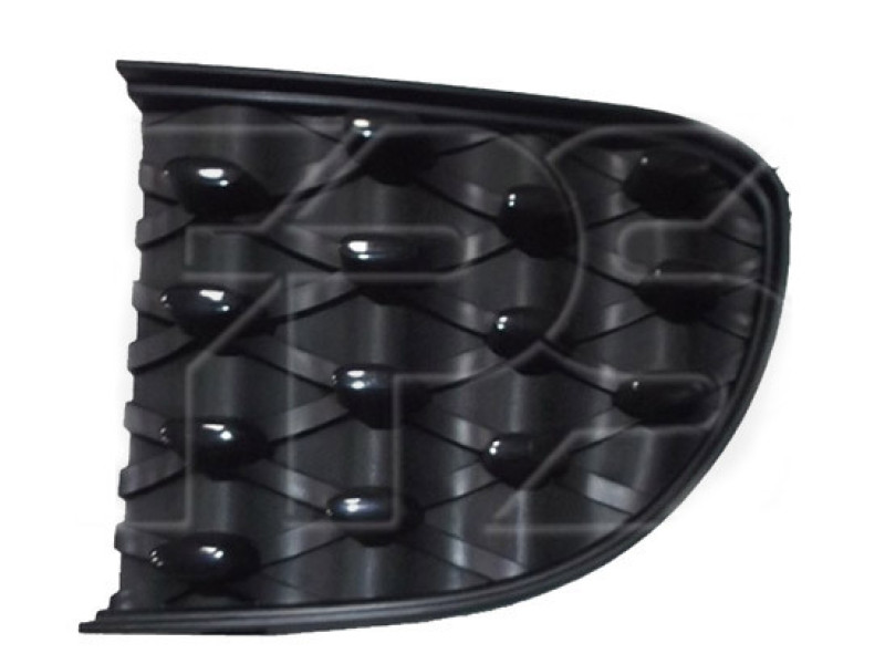 Решітка переднього бампера ліва Fiat 500 15- (Тайвань) без отв., чорний мат, глянець