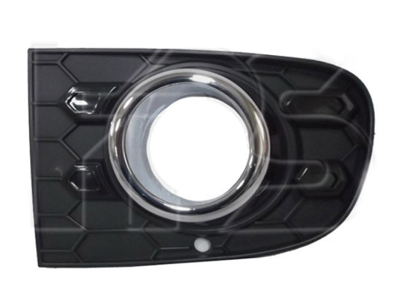 Решітка переднього бампера ліва Fiat 500 15- (Тайвань) чорний мат / глянець, хром