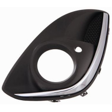 Решітка переднього бампера ліва Opel Corsa D 11-14 (Тайвань) з отв., хром молд. 1400873