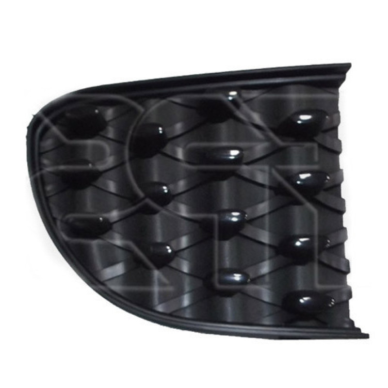 Решітка переднього бампера права Fiat 500 15- (Тайвань) без отв., чорний мат, глянець