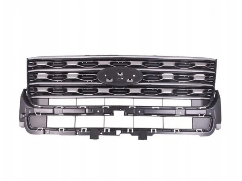 Решітка радіатора Ford Explorer 16-19 (Тайвань) сіра / хром FB5Z8200AD