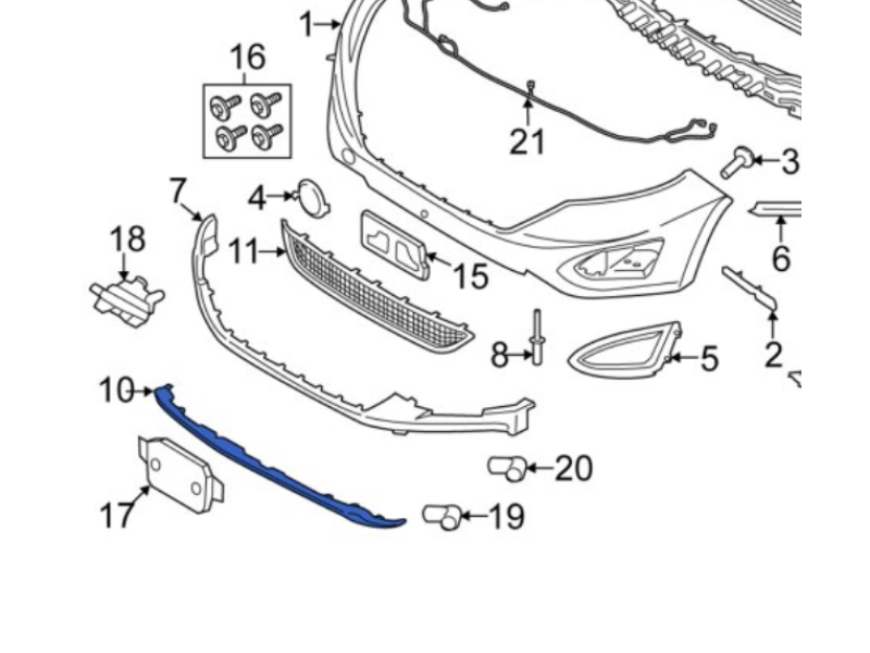 Спойлер бампера передній Ford Edge 15-18 SE / SEL / TITANIUM Signeda FT4Z8419APTM