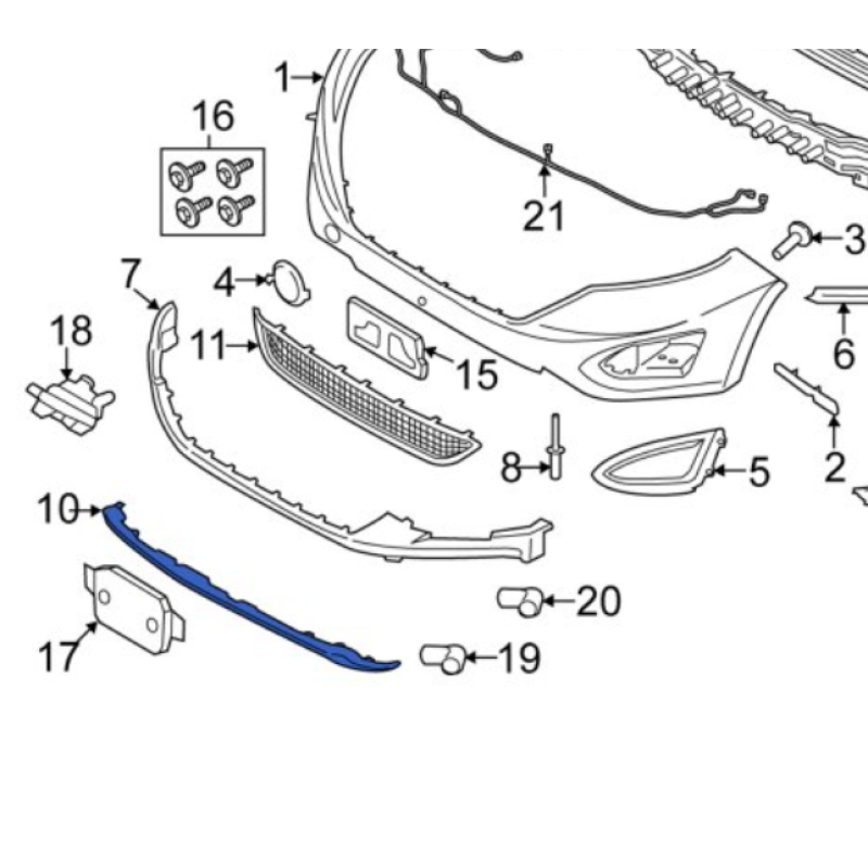 Спойлер бампера передній Ford Edge 15-18 SE / SEL / TITANIUM Signeda FT4Z8419APTM