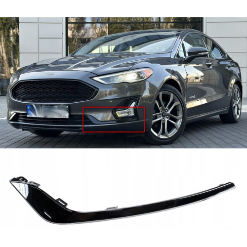 Накладка переднього бампера ліва Ford Fusion, Mondeo 19- (Тайвань) чорний глянець