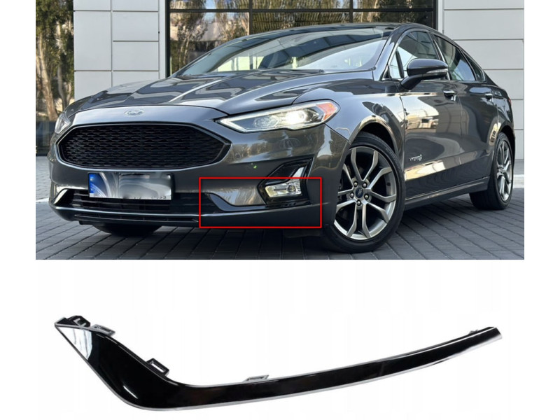 Накладка переднього бампера ліва Ford Fusion, Mondeo 19- (Тайвань) чорний глянець