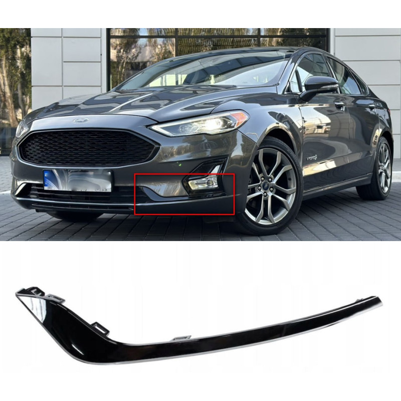 Накладка переднього бампера ліва Ford Fusion, Mondeo 19- (Тайвань) чорний глянець