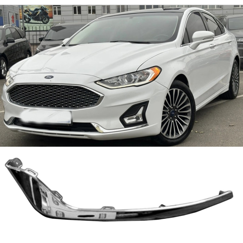 Накладка переднього бампера ліва Ford Fusion/Mondeo 19- (Тайвань) молдинг хром KS7Z15266AB