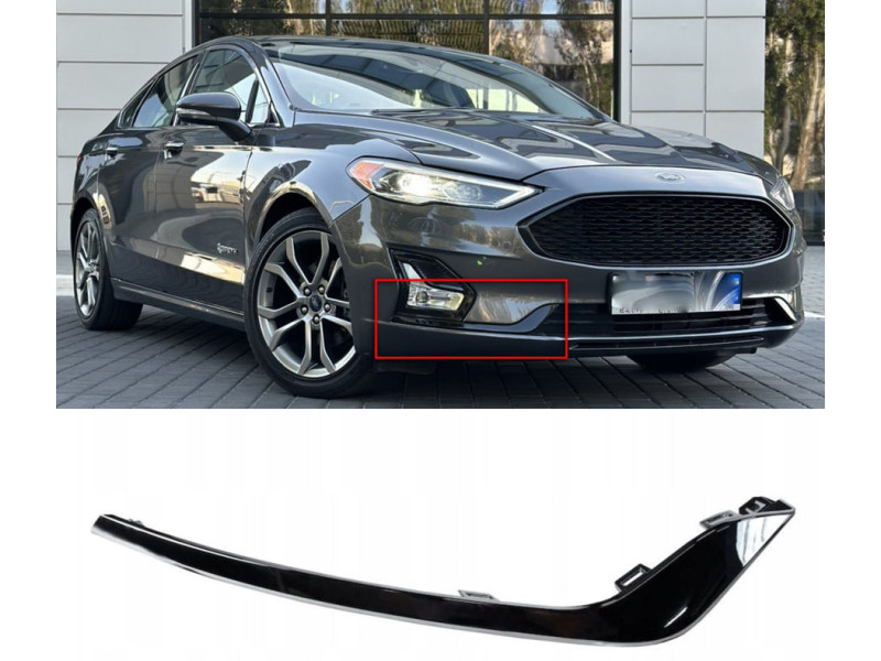 Накладка переднього бампера права Ford Fusion, Mondeo 19- (Тайвань) чорний глянець