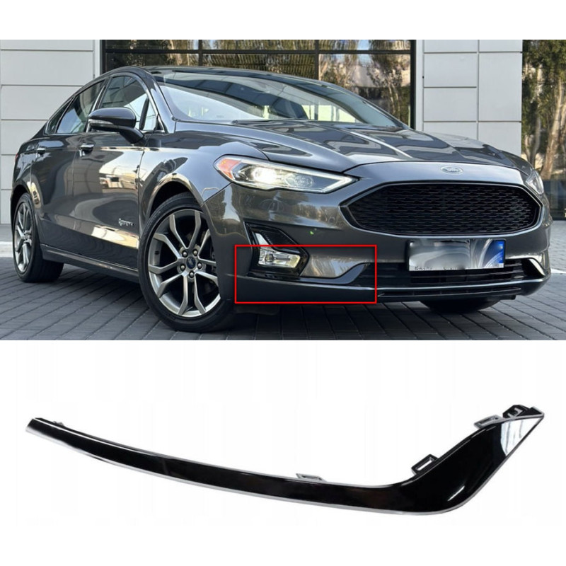 Накладка переднього бампера права Ford Fusion, Mondeo 19- (Тайвань) чорний глянець