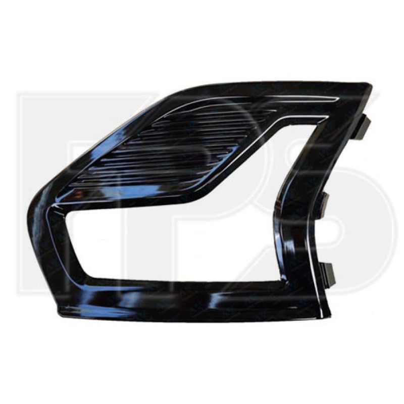 Решітка бампера права Ford Fusion/Mondeo 19- (Тайвань) глянець, чорна з отвором П/ТУМ