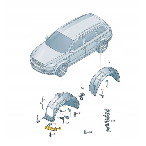 Брисковик підкрилка передній лівий Audi Q7 2010-2015 4L0807513D