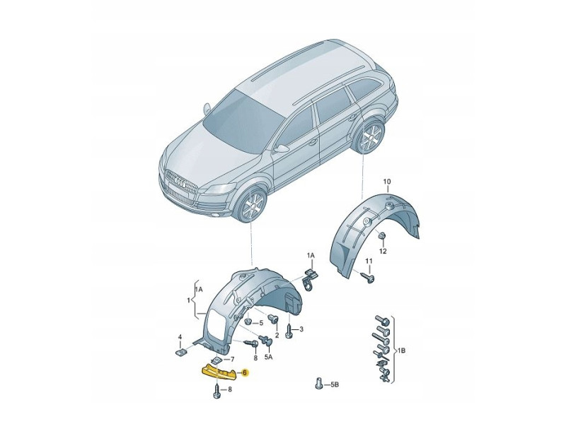 Брисковик підкрилка передній лівий Audi Q7 2010-2015 4L0807513D