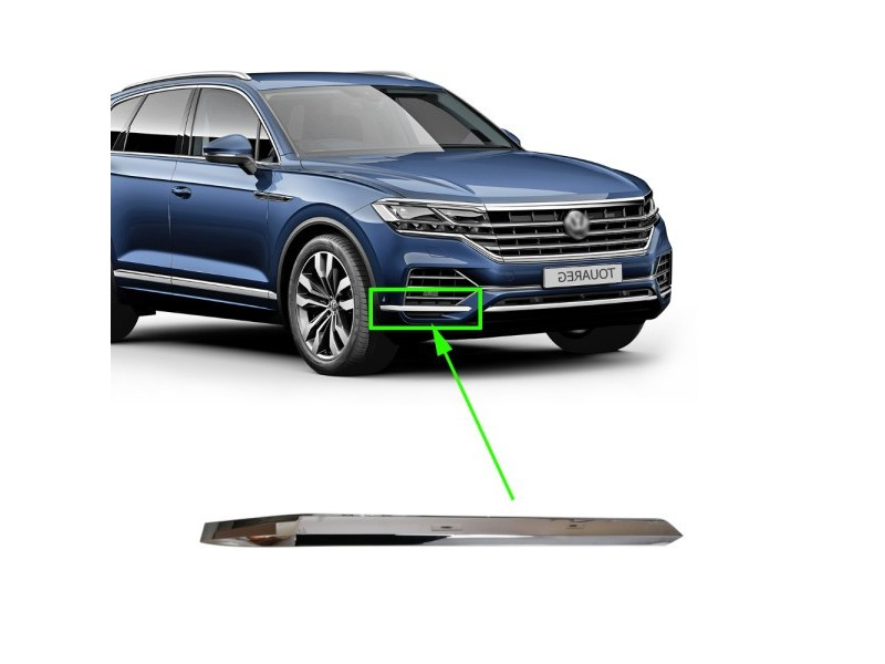 Молдинг переднього бампера правий хром VW Touareg 3 2019- FPS 7608532542ZZ
