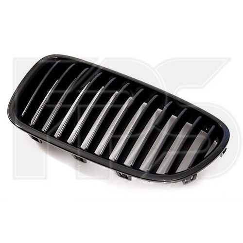 Решітка радіатора ліва BMW 5 F10 2010-2013 (Тайвань) чорний глянець