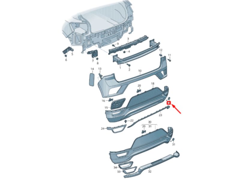 Заглушка гака заднього бампера VW T-Roc 2017- FPS 2GA8074419B9