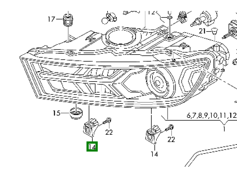 Кронштейн кріплення фари передній Audi Q7 4M 2015- VAG 4M0941453