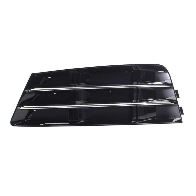 Решітка бампера ліва Audi A4 B9 16- (Тайвань) без отвору з хром молдингами 8W0807681R