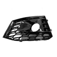 Решітка переднього бампера ліва Audi RS4 B9 16-20 (Тайвань) з отв., чорн. глянець 8W6807681QT94