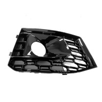 Решітка переднього бампера права Audi RS4 B9 16-20 (Тайвань) з отв., чорн. глянець 8W6807682QT94