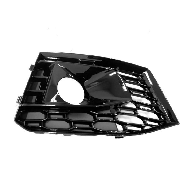 Решітка переднього бампера права Audi RS4 B9 16-20 (Тайвань) з отв., чорн. глянець 8W6807682QT94