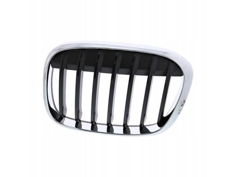 Решітка радіатора ліва BMW X1 F48 15-20 (Тайвань) хром рамка / чорні ребра 51137354823
