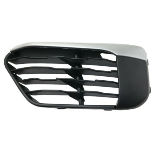 Решітка переднього бампера ліва BMW X1 F48 2015-2020 (Тайвань) молдинг сірий металік, без отв. під п/тронік