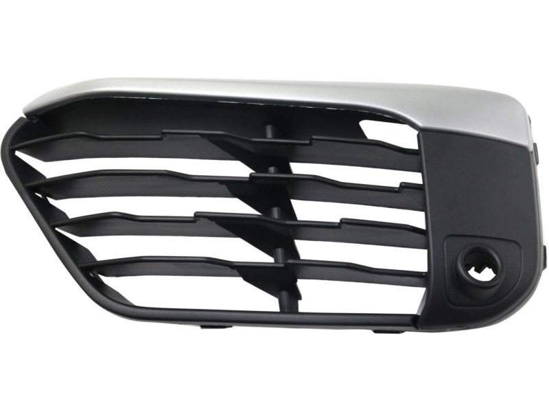 Решітка в бампер ліва BMW X1 F48 15-20 (Тайвань) молдинг сірий металік, з отв. під п/тронік 51117453987