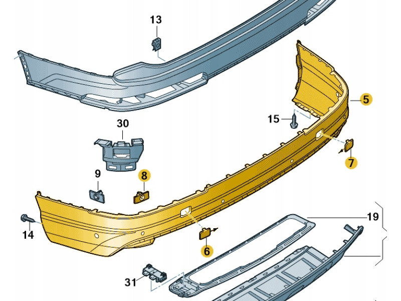 Задній бампер нижня частина Audi Q7 2015-2020 FPS 4M0807067BGRU