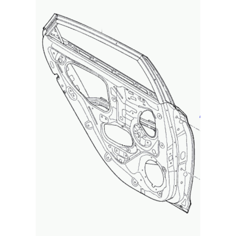 Двері задні ліві Hyundai Accent (2018-) Китай 77004H6000