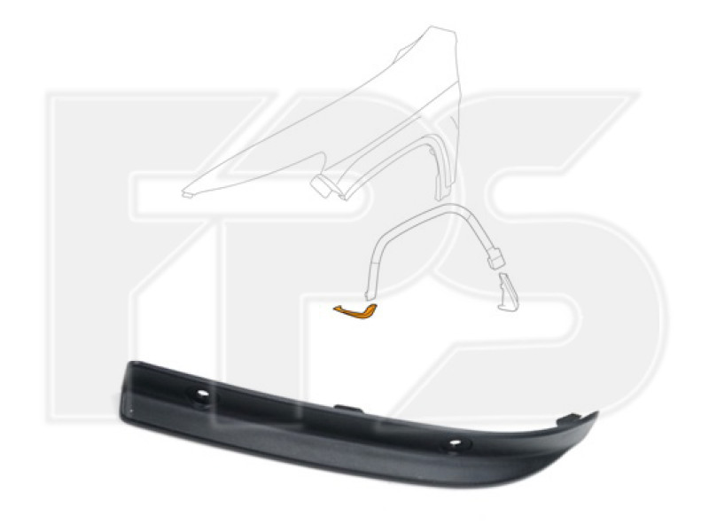 Бризковик передній правий Jeep Cherokee KL 13-18 (Тайвань) перед колесом