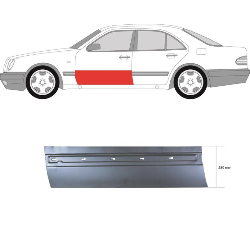Ремчастина передньої двері ліва Mercedes E-class W210 (Данія) 