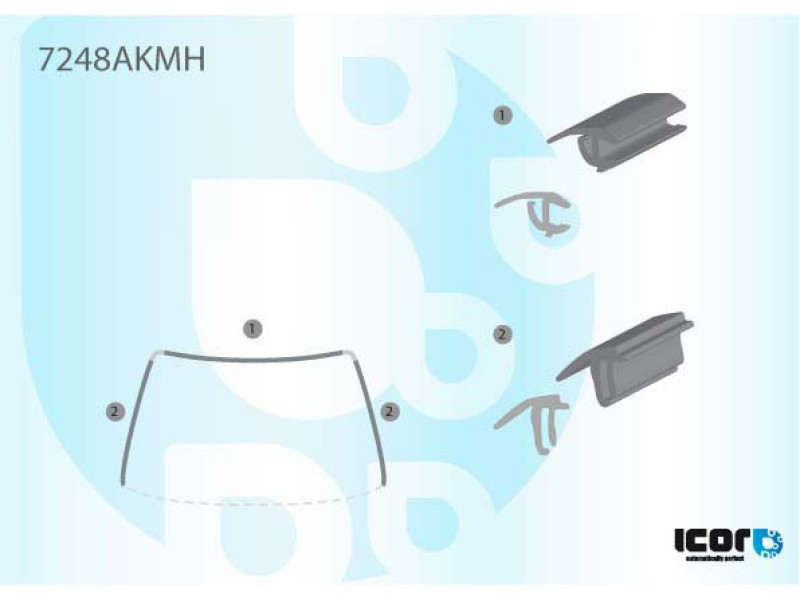 Молдинг лобового скла Renault Symbol 1 1998-2011 (LB0 / 1 / 2) / Clio 2 2001-2005 (B0 / 1 / 2)